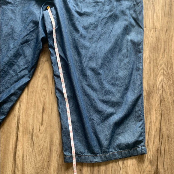 Eloquii size 20 high rise / wide leg -chambray  - cotton blend ankle pants - Picture 6 of 10